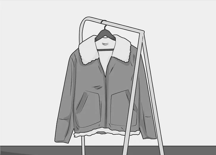 drawing of a leather jacket hanging on a