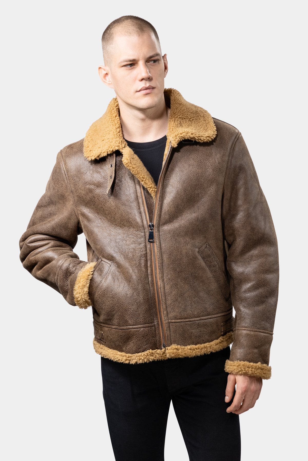 leather jacket brown GOETTIG90